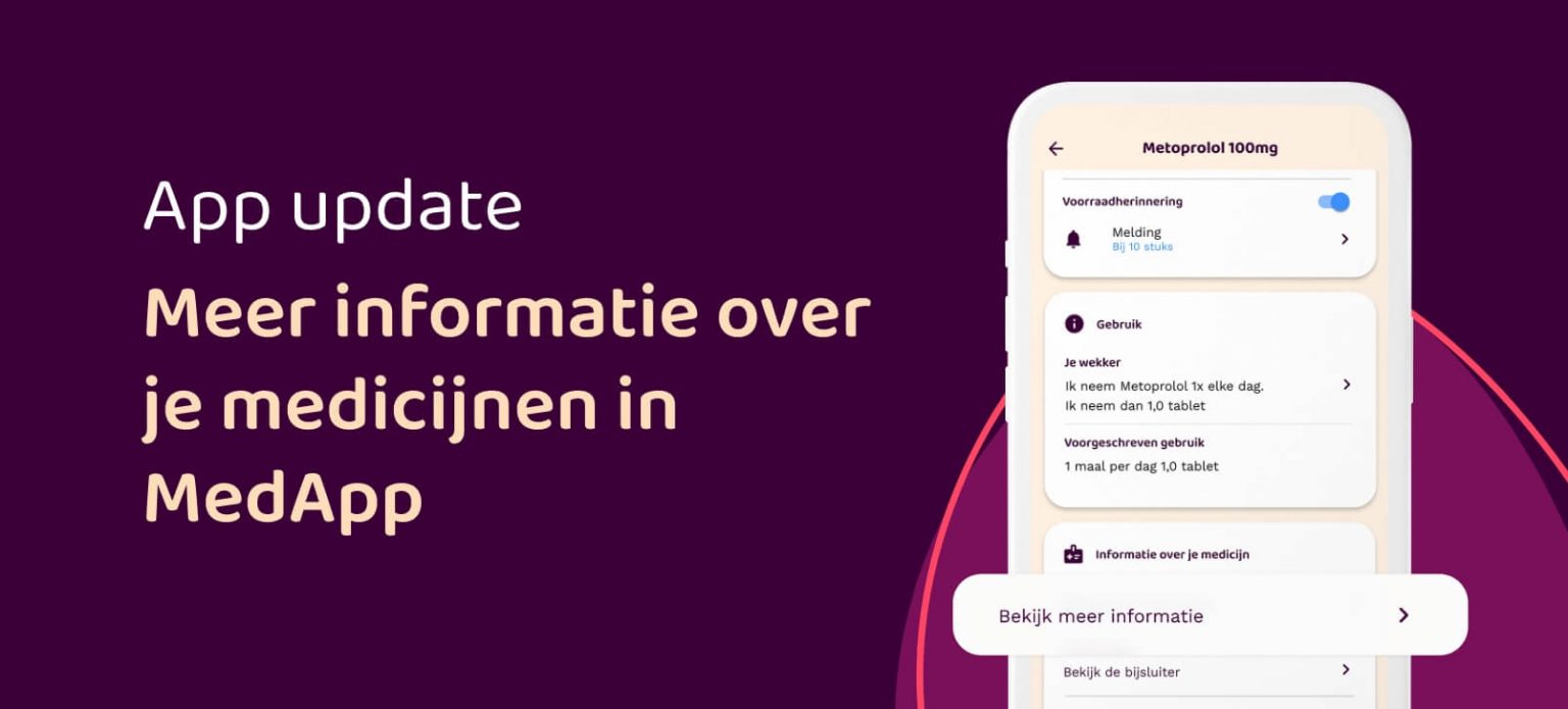 app update meer informatie over je medicijnen
