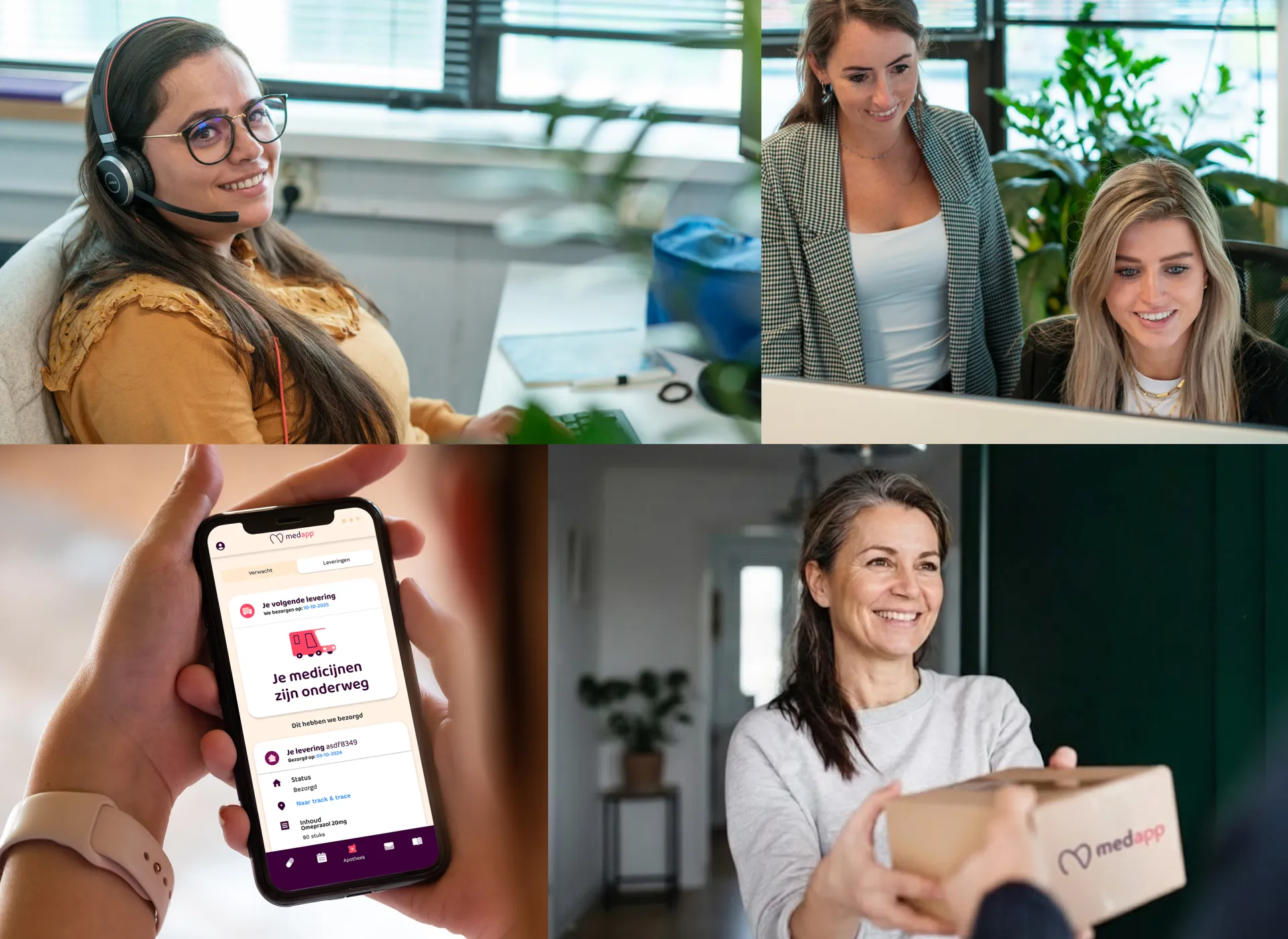 Foto van dienstverlening van MedApp: persoonlijk contact en volg je medicijnleveringen via onze app